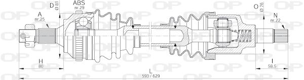 OPEN PARTS Приводной вал DRS6222.00